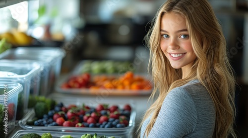 Parent Preparing Nutritious and Colorful School Lunch With Fresh Fruits and Vegetables at Home