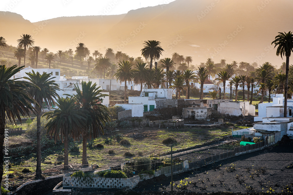 Early evening in the town of Haria on the island of Lanzarote, Canary Islands