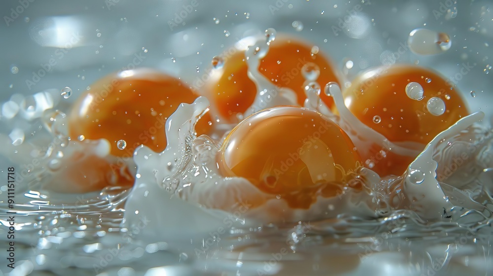 Orange Spheres Splashing in Water - Realistic Photo Orange Spheres Splashing in Water - Realistic Photo
