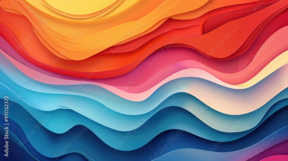 Fototapeta premium Multi pastel layers color background. Cover layout material design template.