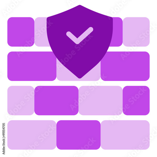 Firewall Icon in Flat Style