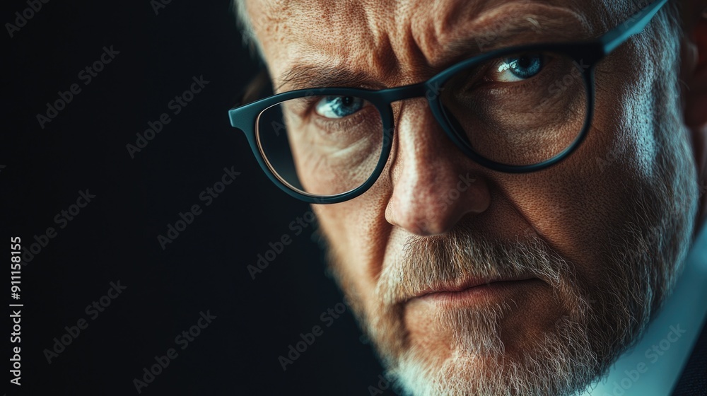 Close-up of a man wearing glasses Close-up of a man wearing glasses