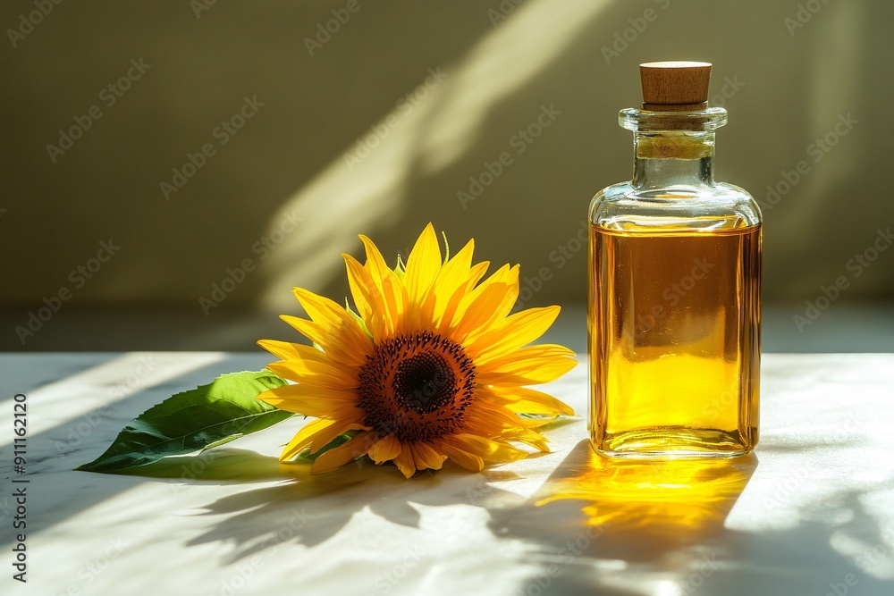 Sunflower Oil with a Fresh Sunflower Sunflower Oil with a Fresh Sunflower