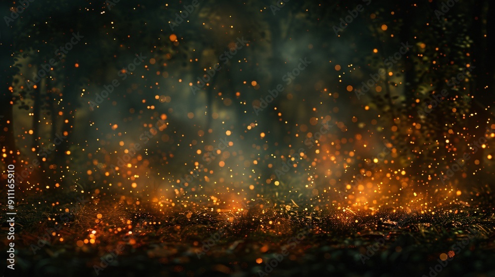 Naklejka premium Mystical Forest Fire Glow