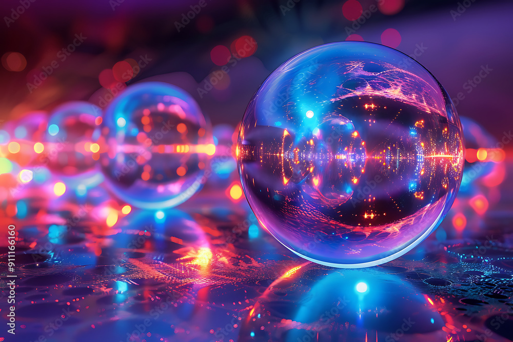 Abstract glowing sphere. Data protection.