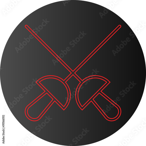 Fencing Sword Icon Design