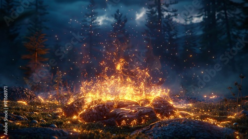 A Magical Forest Fire