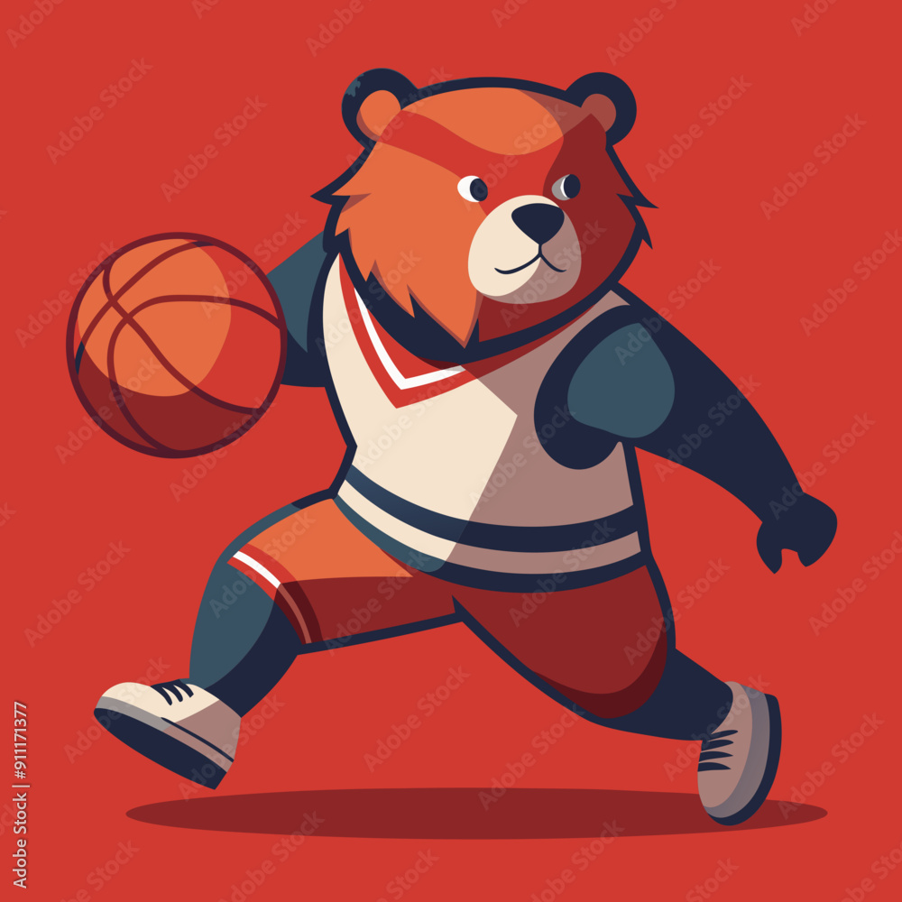 cartoon vector illustration basketball bear cartoon vector illustration basketball bear