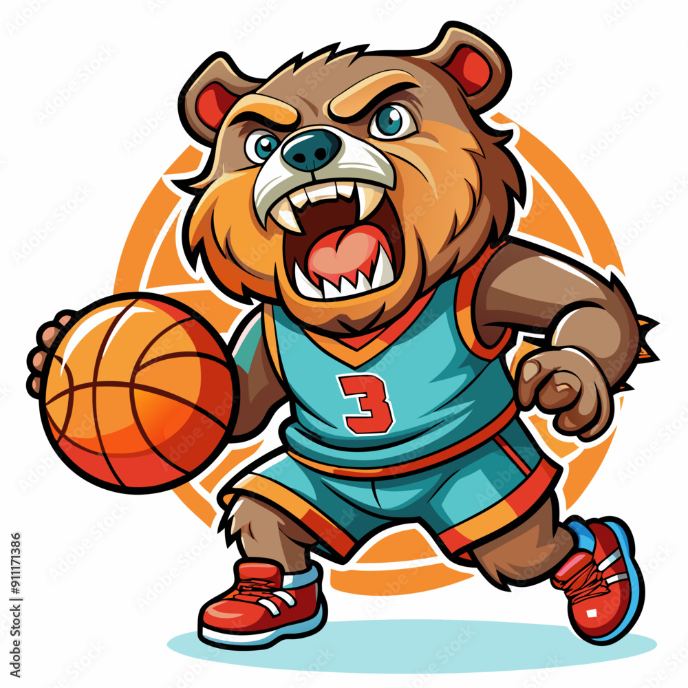 cartoon vector illustration basketball bear cartoon vector illustration basketball bear