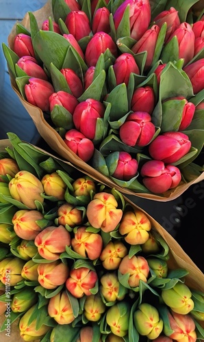 Beautiful bright tulips
