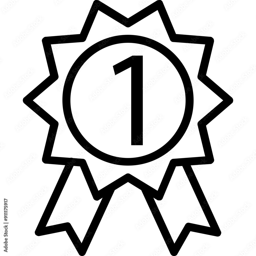 Award Badge vector icon in outline style Award Badge vector icon in outline style