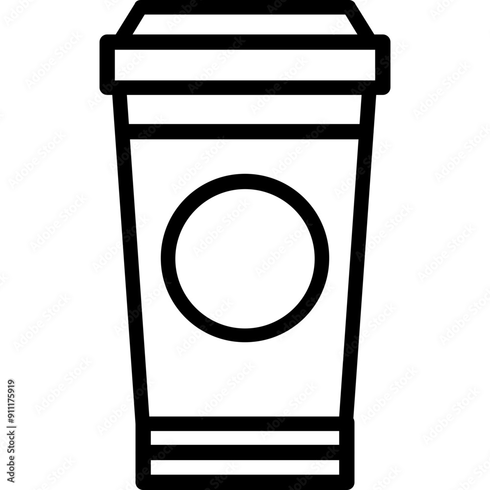 Juice Cup vector icon in outline style Juice Cup vector icon in outline style