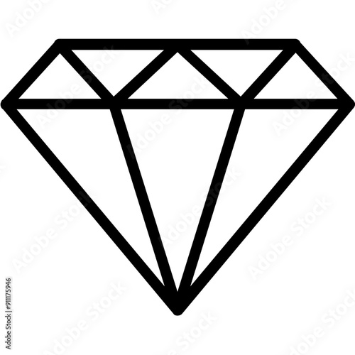 Diamond vector icon in outline style 