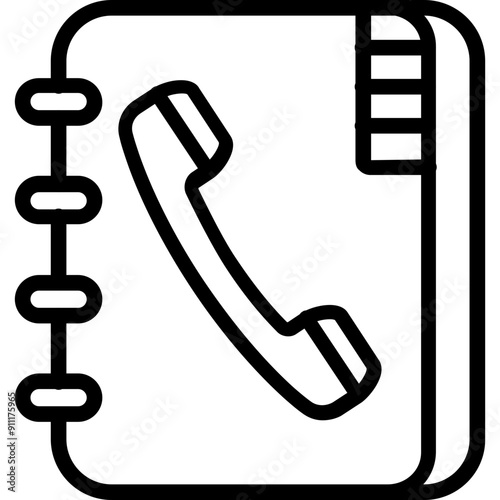 Phone Book vector icon in outline style 
