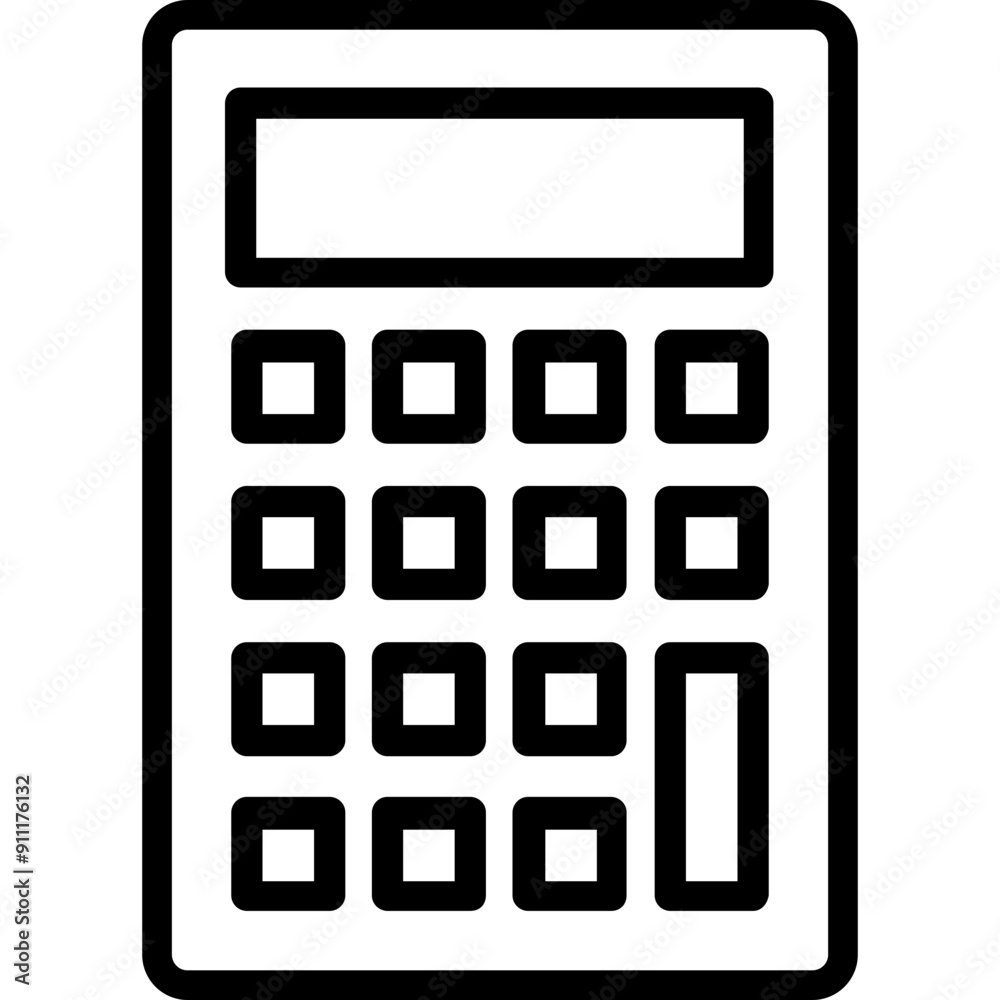 Calculator vector icon in outline style Calculator vector icon in outline style