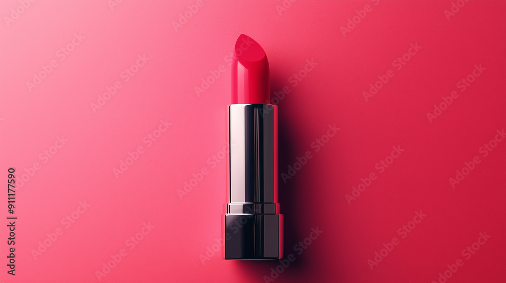 Pink lipstick on pink background