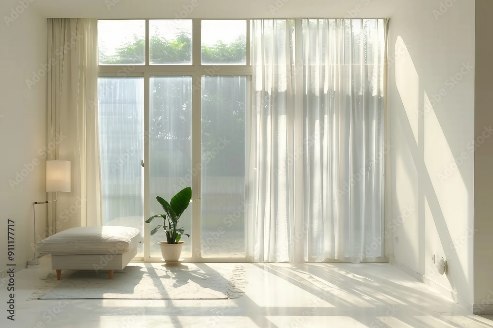 Fototapeta premium white interior home livingroom light