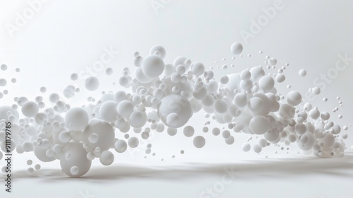 Polytetrafluoroethylene (PTFE), 3D illustration, realistic, isolated on white background