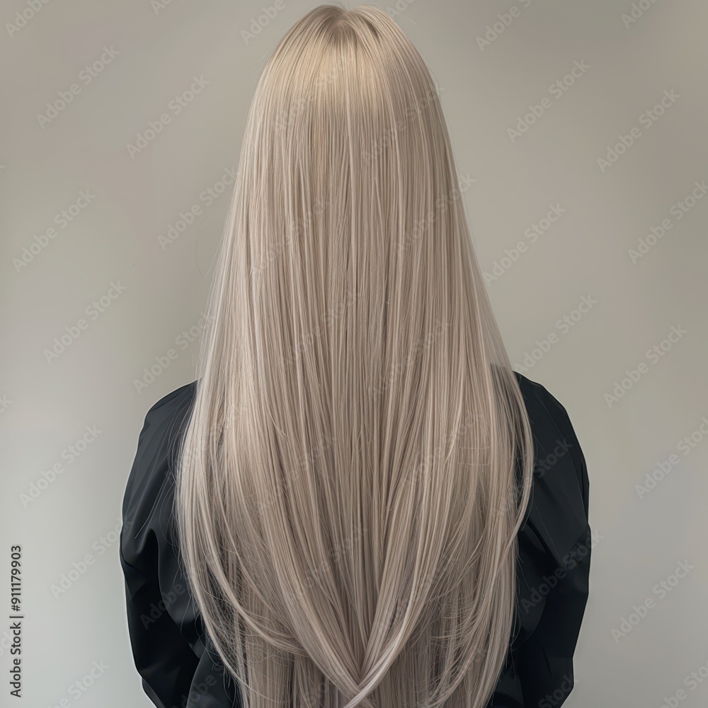 Naklejka premium long blonde hair with long layers