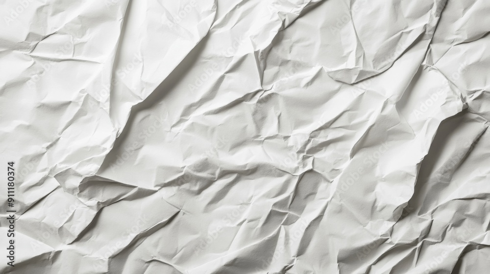 Blank White Crumpled and Creased Paper Poster Isolated