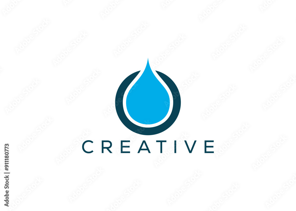 Minimal and professional water drop logo design template Minimal and professional water drop logo design template