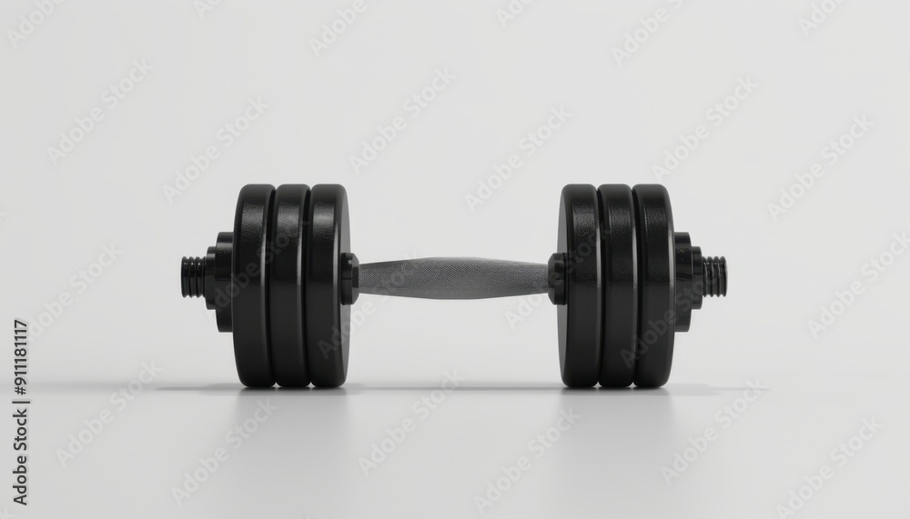 Black Dumbbell With Weight Plates in a Minimalist Indoor Gym Setting During Daytime Black Dumbbell With Weight Plates in a Minimalist Indoor Gym Setting During Daytime