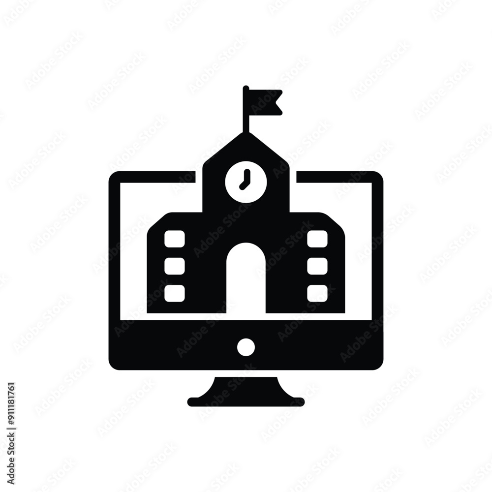 Obraz premium Online School vector icon