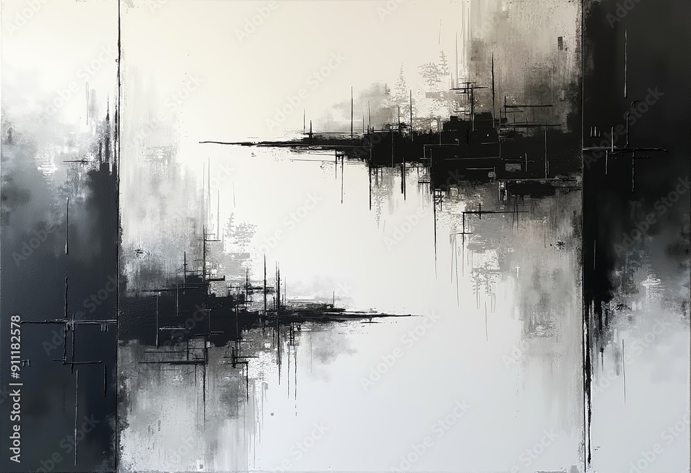 Modern Black and White Abstract Art, Geometric Shapes and Lines, Digital Wall Art, Home Decor Modern Black and White Abstract Art, Geometric Shapes and Lines, Digital Wall Art, Home Decor