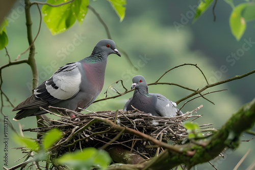 pigeon on a branch photo