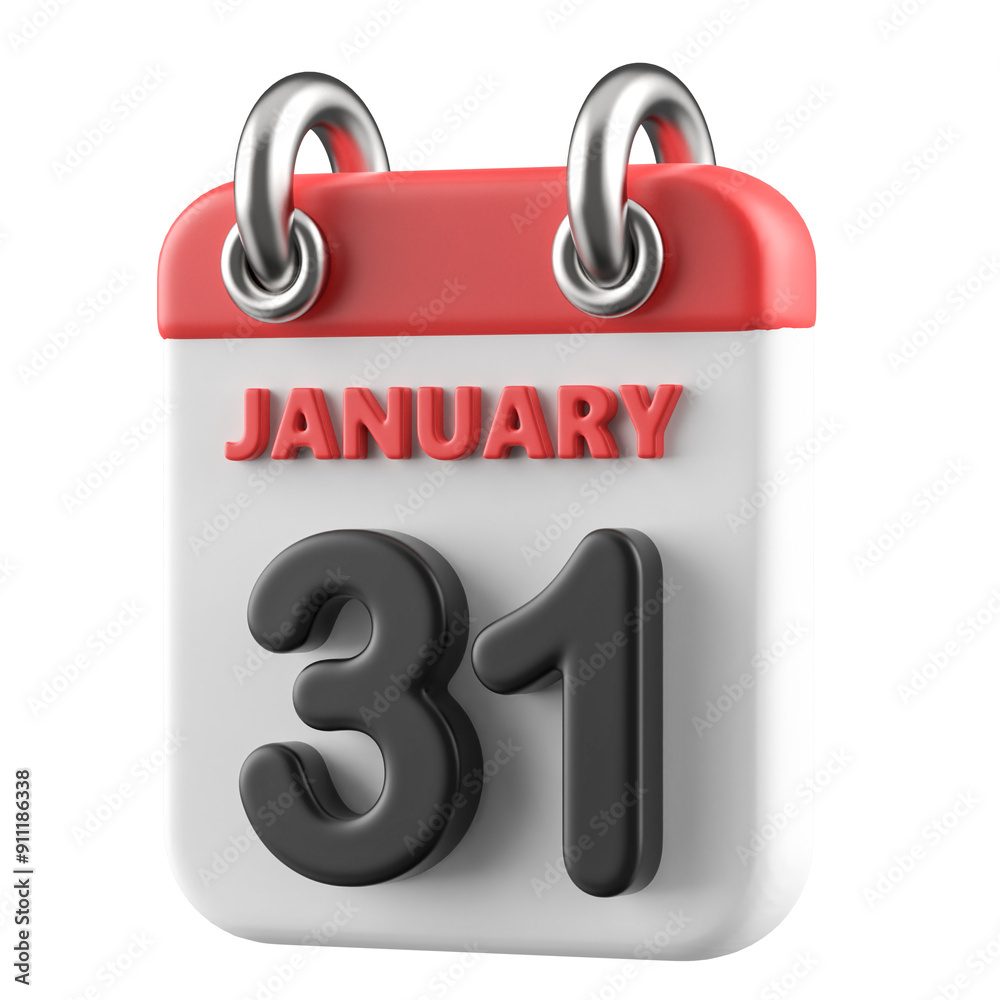 31st January Calendar Icon 3D Render 31st January Calendar Icon 3D Render