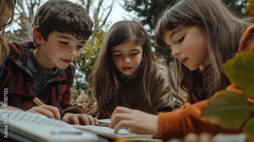 Children Learning Together Outdoors
