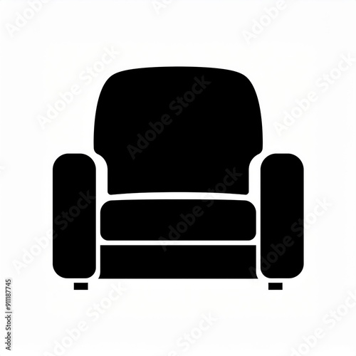 armchair black icon isolated on white