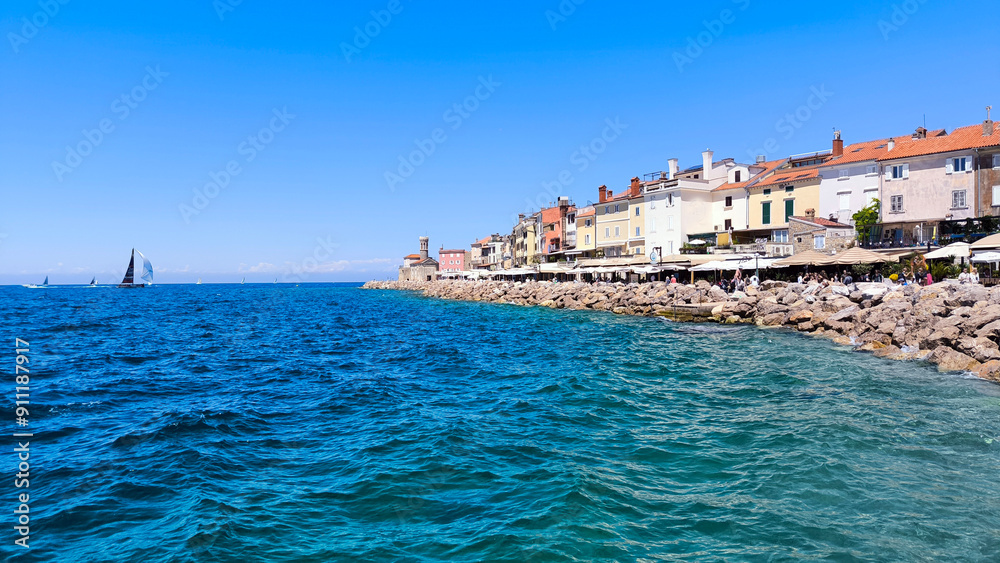 Piran, town in Istria, Slovenia, on sunny spring day Piran, town in Istria, Slovenia, on sunny spring day