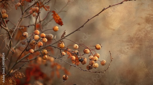 Autumn s brown berries photo