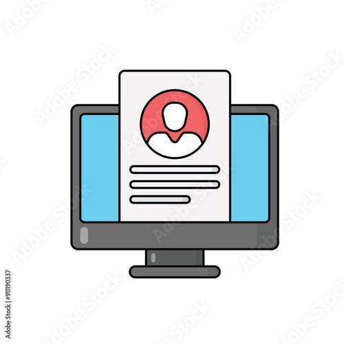 Online Resume vector icon