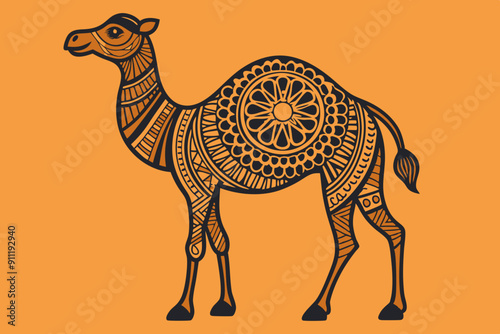  Camel, Adult Coloring Book, Stress Relieving Mandala Animal Designs photo