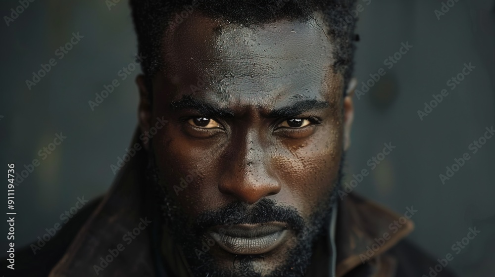A picture of a black man with a serious expression on his face A picture of a black man with a serious expression on his face