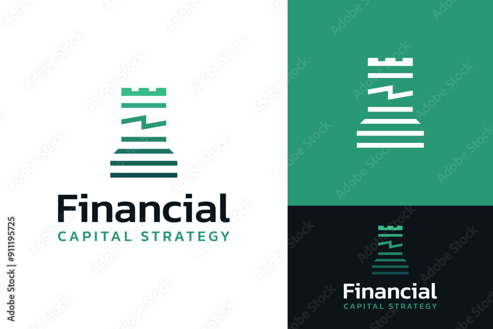 Rook Chess Financial Capital Strategy Statistic Logo Design Branding Template Rook Chess Financial Capital Strategy Statistic Logo Design Branding Template