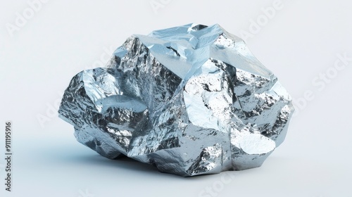 Indium oxide, 3D illustration, realistic, isolated on white background