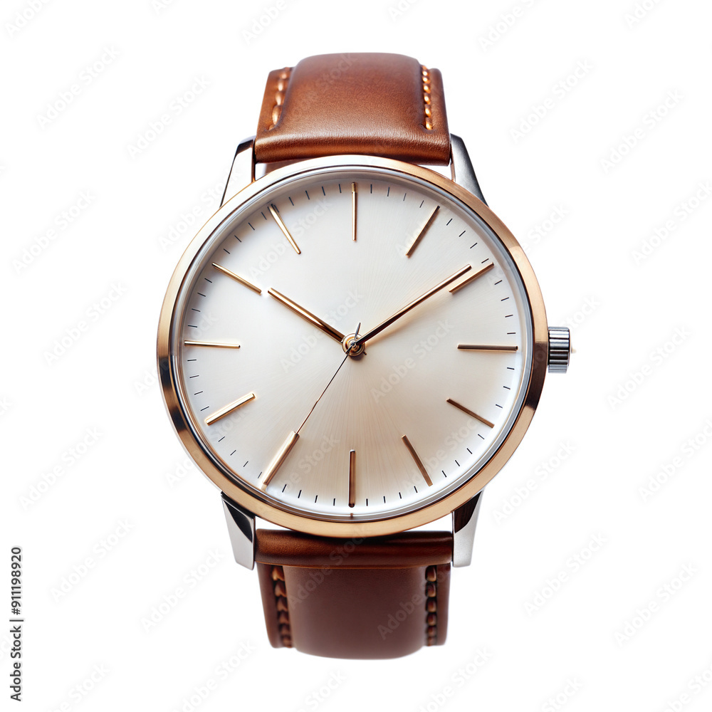 Elegant Brown Leather Strap Watch. This stylish watch features a sleek design with a polished silver case and a classic brown leather strap. Elegant Brown Leather Strap Watch. This stylish watch features a sleek design with a polished silver case and a classic brown leather strap.