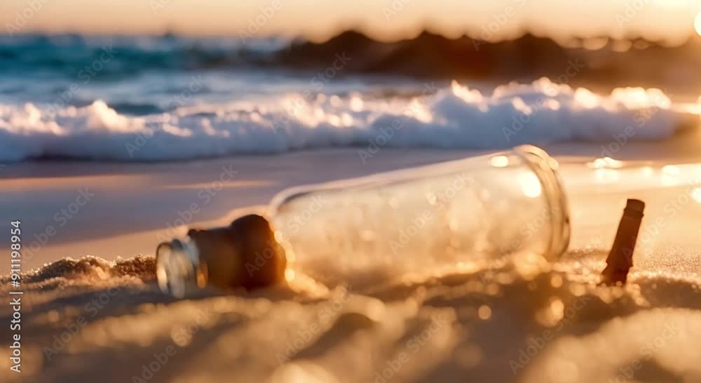 Create a story where a message in a bottle washes up on the beach. What does it say
