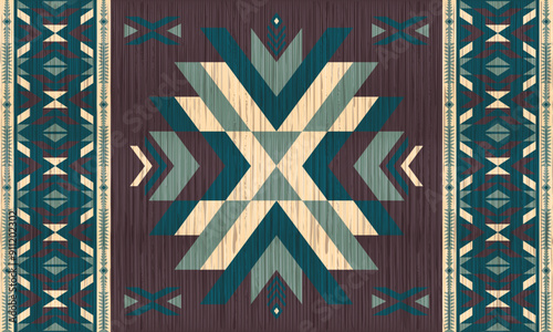 American tribal ethnic native pattern.Traditional Navajo,Aztec,Apache,Southwest and Mexican style fabric pattern.Abstract vector motifs pattern.For fabric,clothing,blanket,carpet,woven,wrap,decoration