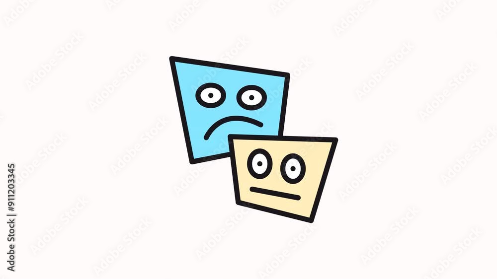 motion icon Two simple faces, one sad and one neutral.
motion icon Two simple faces, one sad and one neutral.