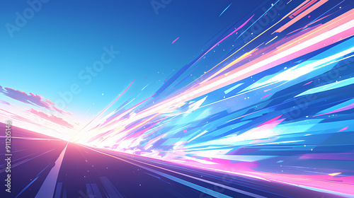Background of light lines with a sense of speed background
