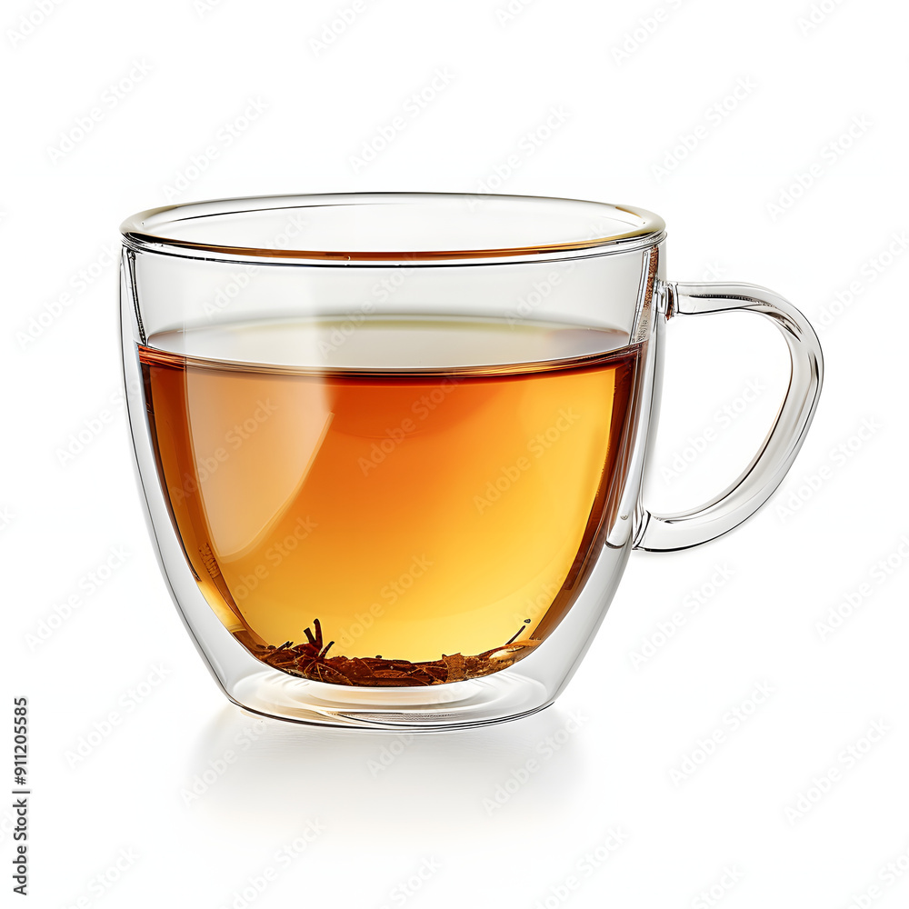Glass cup of tea isolated on a white background with clipping path. Glass cup of tea isolated on a white background with clipping path.