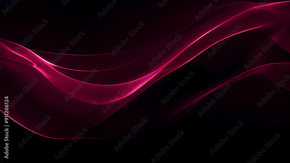 Obraz premium Black Deep Red Ruby Garnet Cherry Burgundy Wavy Abstract Background Color Gradient Ombre Rich Vibrant Modern Digital Art Design.