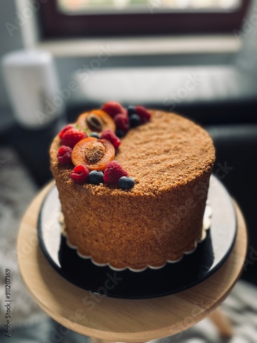 Sweet cake with fruit
