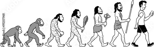 人類進化の過程イラスト