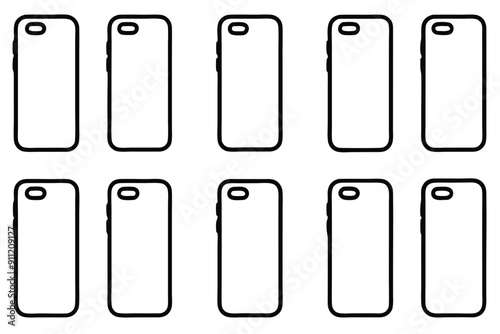 Sleek phone case line art representation for sophisticated phone design