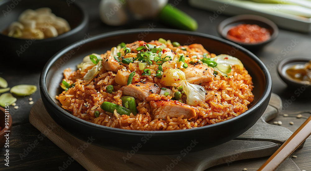 Korean Dak Galbi Fried Rice with Chicken and Cabbage Korean Dak Galbi Fried Rice with Chicken and Cabbage